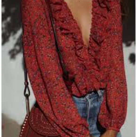 Sezane Isaac Floral Ruffle Blouse - Picture 3 of 9